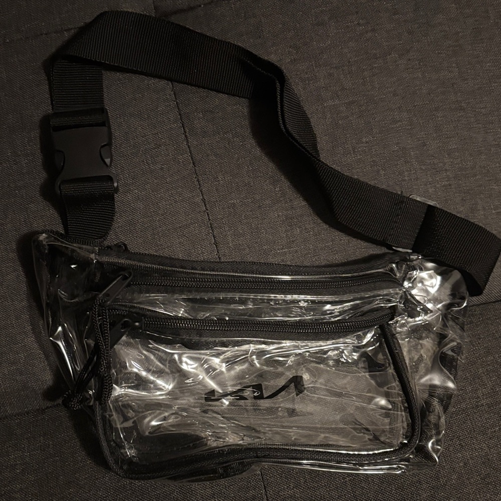 Sleek Transparent Belt Bag with Black Strap
